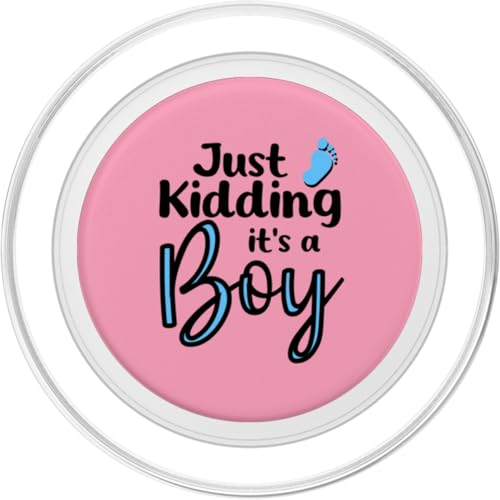Just Kidding It's a Boy Pink Gender Reveal Party Supplies PopSockets PopGrip for MagSafe - style: Magnetic PopGrip
