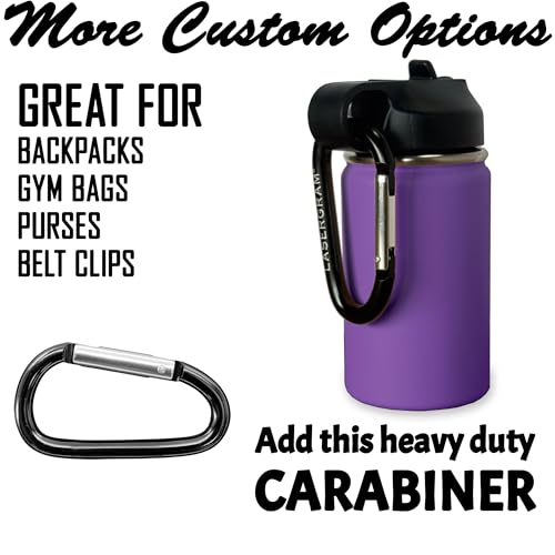 LaserGram Personalized 12oz Water Bottle, Horse (Dark Purple) | Engraved Gift, Vacuum Insulated Stainless Steel, Flip-Top Straw Lid, Laser Engraved With Your Name - color: Dark Purple, size: 12 Ounces
