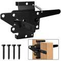 Tebery Self-Locking Gate Latch Heavy Duty, Automatic Post Mount Door Gate Lock for Fence, Weatherproof Steel Yard Gates Latch Hardware for Garden, Barn, Farm, Outdoor Fences, Black