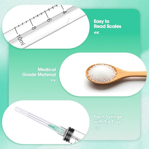 10mL/cc Disposable Luer Lock Syringe 21G 1.5 inch for Lab Use, Individually Wrapped, Pack of 50 - style: 10ml-21G-1.5" (Luer Lock)