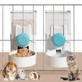 kathson Rabbit Feeder for Cage,Bunny Water Bottle,Pet Food Dispenser,Blue | Gravity Automatic Guinea Pig Feeder Waterer Set,Hanging Small Pet Food Bowl Feeding Station for Ferret Chinchilla Cat Puppy - color: Blue