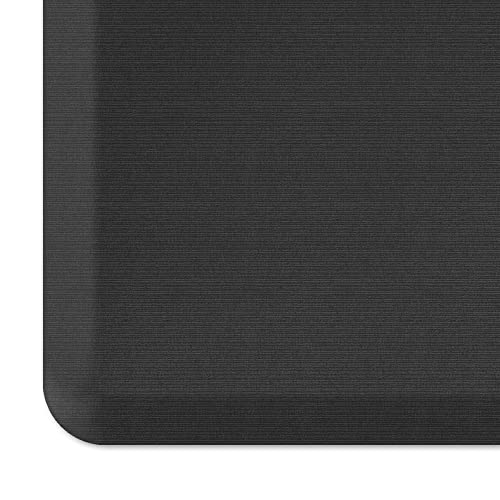 NewLife by GelPro Ergo-Foam Cushioned Anti-Fatigue Standing Kitchen Floor Mat, Padded Stain-Resistant, Waterproof, Non-Slip Comfort Padded Desk/Office Mat - 20" x 32", Grasscloth Charcoal - color: Grasscloth Charcoal, size: 32"L x 20"W x 0.8"Th