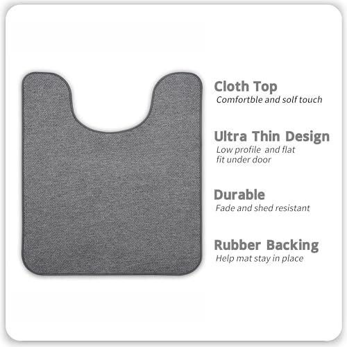 Bosap Toilet Rugs U Shaped Bathroom Rug,Machine Washable Non Slip Quick Dry Super Absorbent Ultra Thin Toilet Mats for Bathroom Toilet.Dark Grey,1'8"x2'(20x24inch) - color: Dark Grey, size: 1'8" X 2' (U-shape)