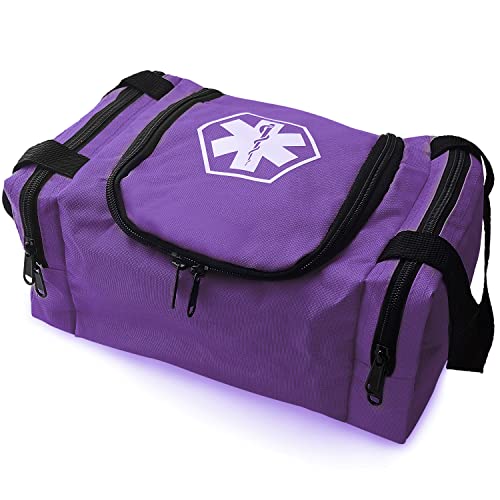 ASA TECHMED First Aid Responder EMS Emergency Medical Trauma Bag EMT, Fire Fighter, Police Officer, Paramedics, Nurse, Purple - color: Purple