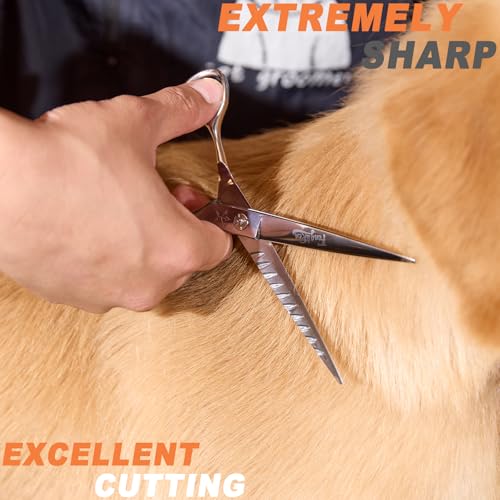 High-end Professional Dog Grooming Scissors Pet Grooming Shears 7 Inches Extremely Very Sharp Made Of Stainless Steel Alloy By Hand For Dog Cat Groomer - color: 7inch Shears
