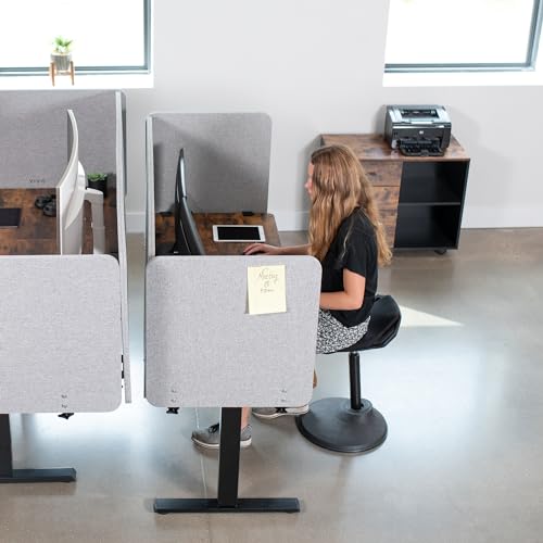 VIVO Gray Clamp-on 108 x 24 in Privacy Panel, PP-3-V108G | Sound Absorbing PET Partition, Office Divider, Clamp Fits 0.4-1.4 in Thick Desktops, 3 Pack, 60 x 24 in (x1), 24 x 24 in (x2) - color: Light Gray, size: 108"