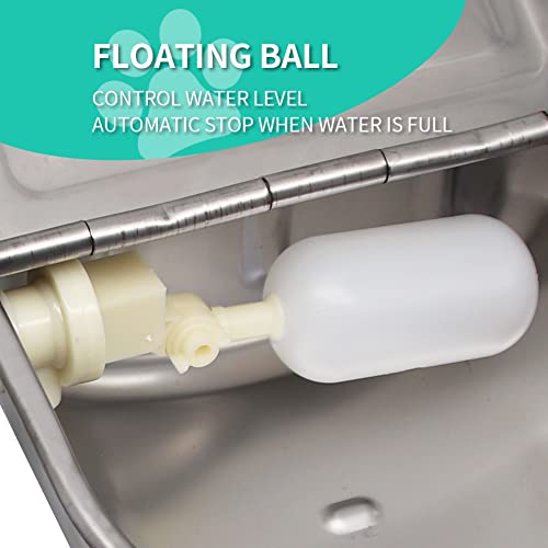 Automatic Cattle Waterer Stainless Steel Dog Water Bowl Outdoor & Indoor | Adjustable water level, Hanging With Garden Hose quick connect Mounting Screw, for sheep, ducks, pigs, horses, cows, chicken