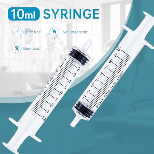 40 Pack 10ml Plastic Syringe for Scientific Labs, Dispensing, Measuring, Watering, Refilling, Multiple Uses - size: 10ml-40Pack