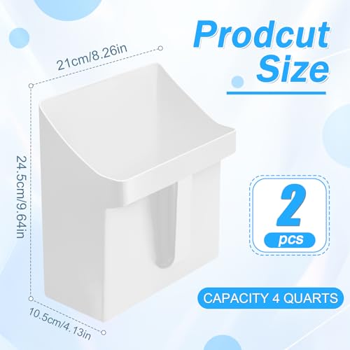 Relaxweex 2 Pcs 4 Quart Enclosed Large Feed Scoop, White - color: White