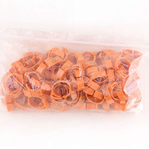 1-100 Numbers Poultry Chicken Leg Bands Clip-on Bird Adjustable Foot Label Rings for Pigeon Chicks Bantam Duck Goose