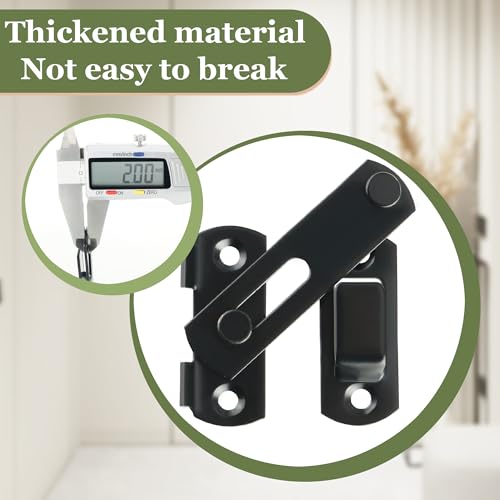 Alise 2 pcs Flip Latch Gate Latch,3 inch Stainless Steel Barn Door Lock,Anti-Theft Lock,Safety Door Lock for Wooden Fence,Matte Black Finish MS9003B-2P | Heavy Duty Gate Hardware ,Security Flip Latch,Anti-theft Latch for Barn Wood Fence Sliding French Doo