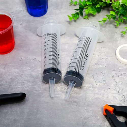 6 Packs Large Plastic Syringe with Measurement for Liquids, Jello shot Party, Medicine Student, Oral, Scientific Labs, Measuring, Dispensing, Home Care (100 ml)