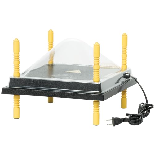 Premier 1 Chick Heating Plate Kit – 10"x10", Warms Up to 15 Chicks | Includes anti-perch cover. Adjustable push-button legs. 15 watts, 110V. Alternative to heat lamp.