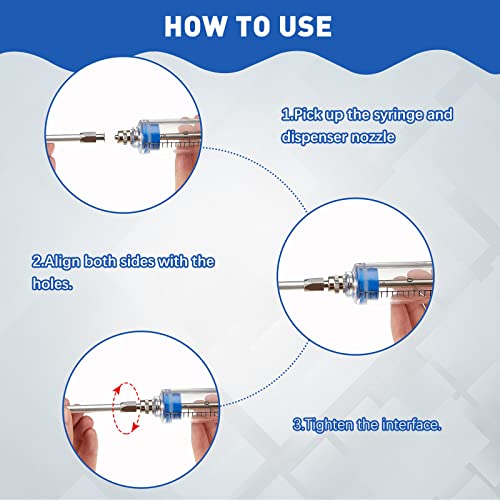 2 Pieces Syringe with 2 Drench Nozzle 20ml Adjustable Dosage Reusable Drench Gun Syringe for Sheep, Goats(Blue) - color: Blue