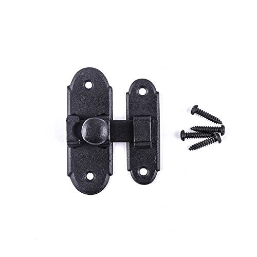 Renovators Supply Manufacturing Slide Bolt Latch 2.2 in. Black Wrought Iron Ball Tip Style Slide Bolt with Mounting Hardware - size: Pack of 1