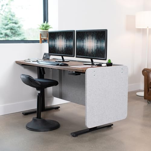 VIVO Gray Clamp-on 108 x 24 in Privacy Panel, PP-3-V108G | Sound Absorbing PET Partition, Office Divider, Clamp Fits 0.4-1.4 in Thick Desktops, 3 Pack, 60 x 24 in (x1), 24 x 24 in (x2) - color: Light Gray, size: 108"