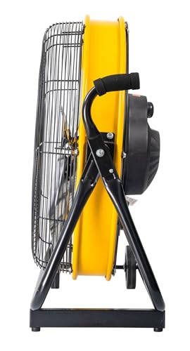 iLiving 24 Inch 3-Speed Orbital Internal Oscillating High Velocity Barrel Floor Fan for Office, Auto Shop, Garage, Workshop, Warehouse, 7800 CFM, Yellow - size: 24 In.