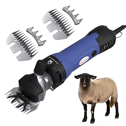 Sheep Shears Electric Clippers 2500RPM, 6-Speed Control - Heavy Duty Livestock Grooming Kit for Sheep, Goats, Alpacas, Llamas - Case, Low Vibration, 18.3ft Cord (2 Blades Included) - size: 2 Blades Included