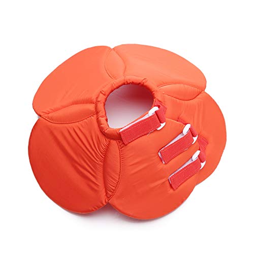 Dog Cone E-Collar Flower Soft Elizabethan Waterproof Grooming Recovery Protective Adjustable Collar for Puppy Small Medium Dogs (M Neck: 11-13in, Orange) - color: Orange, size: M Neck:11-13in