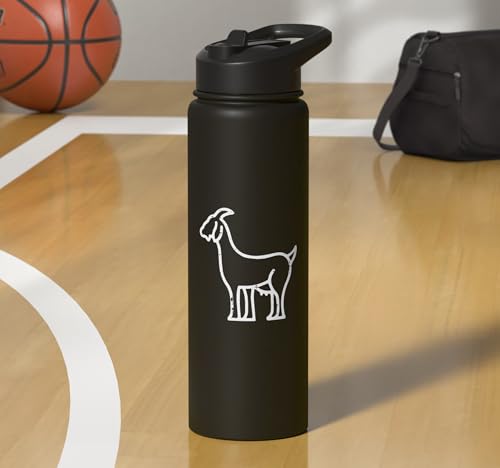 Goat Pocket Cute Farm Animal Boys Girls Kids Youth Women Men Stainless Steel Insulated Water Bottle - color: Black