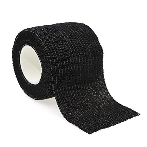 Self Adhesive Bandage Wrap Animal Cohesive Bandage Self Adherent Wrap First Aid Tape for Dogs Cats Horses Birds & Wrist Healing Ankle Sprain (2 Inch Black 12 Rolls) - color: 2 Inch Black 12 Rolls