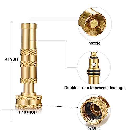 Brass Hose Nozzles, Heavy-Duty Brass Adjustable Twist Hose Nozzle, 2 Pack - color: Nozzles AA