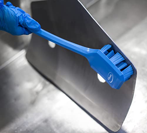 Vikan 41963 UST Long Handle Scrubbing Brush, Stiff, Blue