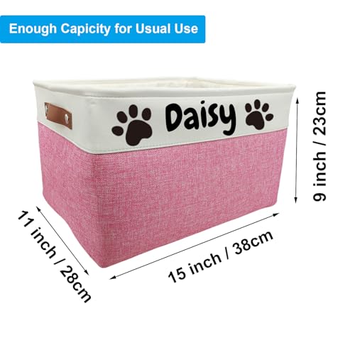 Personalized Dog Toy Basket Dog Toy Box with Pet`s Name for Dog Chew Toys,Clothing,Stuff - color: Personalized, size: M:15"L x 11"W x 9"H
