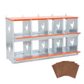 8 Compartment Galvanized Steel Nesting Box Wall Mount | Galvanized Steel Rustproof & Weather Resistant|Vented Design Keeps Interior Dry & Odor Free|Tool-Free Assembly - size: 42.5"L x 17.0"W x 25.0"H