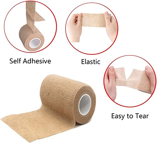 KISEER 30 Pack 2 Inch x 5 Yards Self Adhesive Bandage Assorted Color Breathable Cohesive Bandage Wrap Rolls Elastic Self-Adherent Tape for Stretch Athletic, Sports, Wrist, Ankle - size: 15 Foot (Pack of 30)
