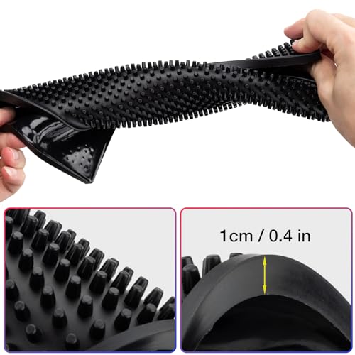 3PCS Black Rubber Bar Service Spill Mat, Bar Mat Set for Countertop | Flexible Barber Station Mat, Waterproof Home Bar Mats Restaurant Service Mat Nonslip Drying Mat - 24x3 & 18x12 & 12x6inch - size: Set of 3 Sizes