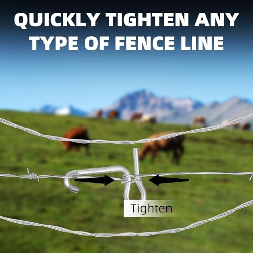 Fence Wire Tightener Clips Without Tighteners Handle, 20 PCS 6mm Fence Tool | Barb Wire Fence Tools for Farm and Garden Wire Tightener, Fence Tightener, Fence Wire Tensioner. - color: 6mm 20PCS Clips