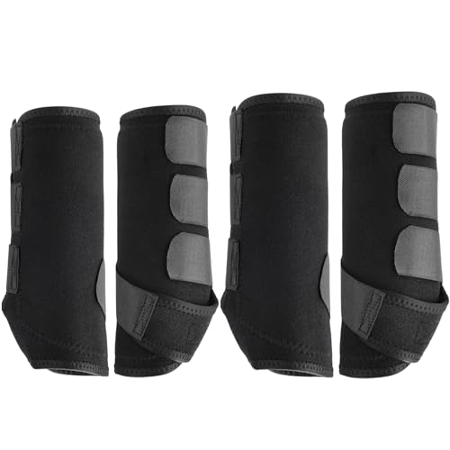 4 Pcs Horse Sport Boots - Neoprene Protective Breathable Comfy Mesh All-Round Lower Limb Protection & Support for Jumping Trail Riding Endurance Training and Performance - size: Small / Pony