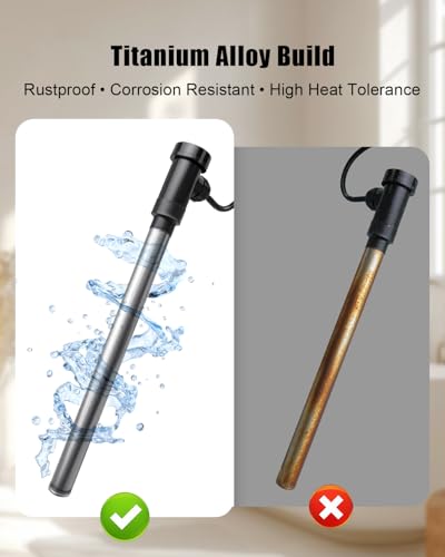 Immersion Water Heater 1500W Titanium Rod with Digital Controller Sensor | Corrosion Resistant Alloy, Precise Regulation, Overload Protection, Simple Setup, Durable Structure