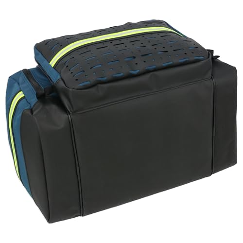 Lightning X LXMB35 EMT Trauma Bag – Large ALS Medical Bag with 6 Color-Coded Pouches, MOLLE Panel, Waterproof Bottom, Reflective EMS Gear for First Responders - color: Blue