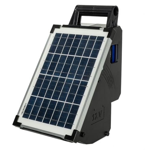 Premier 1 SolarStop™ 80 Fence Energizer – 0.8J, 10W Solar Panel | Solar powered, 0.8J output, 10W panel. Portable all-in-one. For sheep, goats, poultry, swine, cattle & horses.