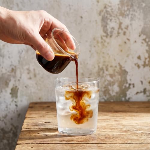 Gjinxi 3OZ Espresso Measuring Cups Shots Cup with Scale Glass Accessories with Spout V-Shaped Mouth Clear Milk Frothing Pitcher for Coffee Milk Tea Maple Syrup Serving