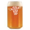Bevvee Cow Face Can Shaped Pint Glass for Cow Lovers Gifts - 16 oz | Bevvee Cattle gift ideas for cow lovers, farmers and ranchers. Beer can glass for IPA, pilsner and craft beer. Made in USA - style: Set of 1