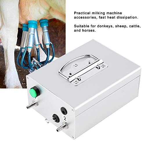 Fockety Milking Vacuum Pump for Goats, 48W 12V Portable Large Suction Pneumatic Pulsator Electric Milking Machine VacuumPump Milker Automatic Livestock Milking Equipment for Donkey Sheep Cow Horse(US)