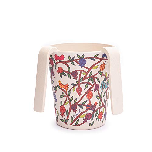 EMANUEL Yair Bamboo Hand Washing Cup for Netilat Yadayim Traditional Jewish Judaica (Birds NYO-2) - style: Birds NYO-2
