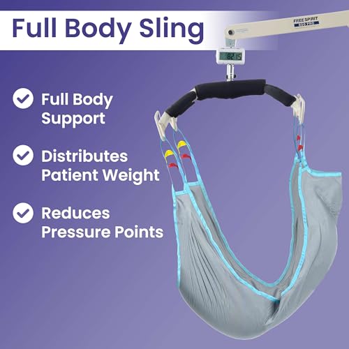 Medacure Full Body Patient Lift Sling Universal Compatibility - XXL Bariatric Polyester Transfer Sling for Hoyer, ProHeal, Invacare, Drive, and Other Patient Lifters