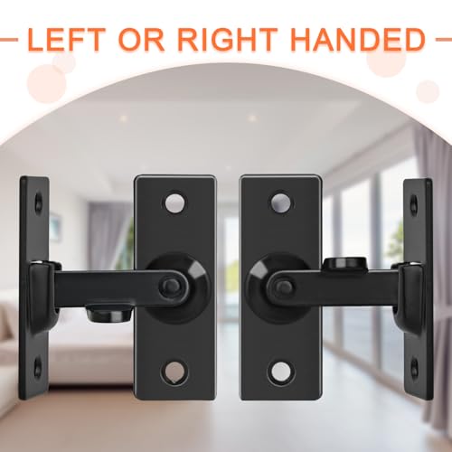 2 Pack Screen Door Latch 90 Degree, 2.36 x 0.87 Inches Gate Latch Sliding Screen Door Lock Barn Door Latch, Black - color: Black-90° Only, size: Large-2 Pack