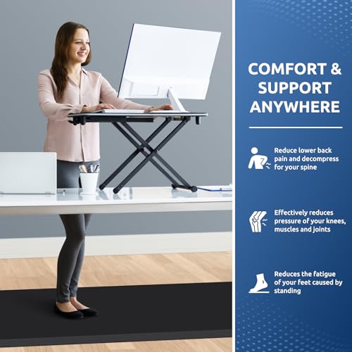 0.8" Thick Kitchen Mat Cushioned Anti Fatigue Rug Comfort Floor Mats | Water-Resistant, Non-Slip, Easy to Clean Comfort Floor Mat for Kitchen, Sink & Office, Multiple Colors & Sizes, 70" x 24" - color: Black, size: 70"L x 24"W x 0.8"Th