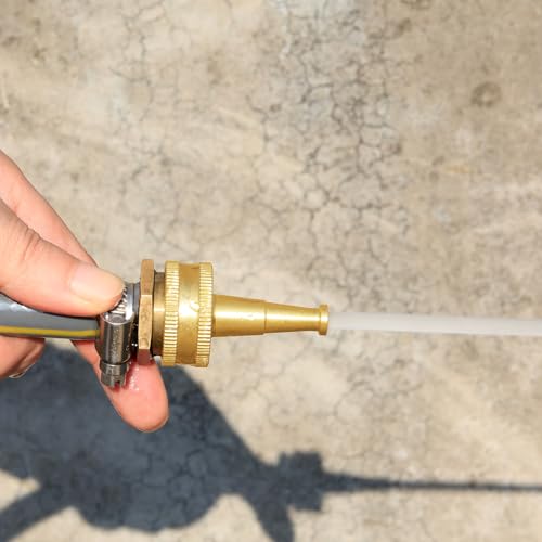 Brass High Pressure Water Hose Nozzle - 3/4 GHT Thread Jet Sweeper, Non-Adjustable Sprayer for Car Washing & Heavy Duty Cleaning - color: Nozzle_2PK