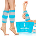 Vive Calf & Shin Ice Pack Wrap (Pair) - Extra Strength Hot & Cold Therapy | For Shin Splints & Leg Pain - Adjustable Compression Straps to Stay in Place - Flexible When Frozen with 30+ Minutes of Cold - size: 2 Pack