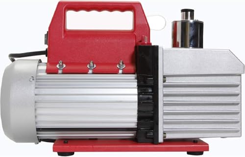 Robinair 15800 VacuMaster Economy Vacuum Pump - 2-Stage, 8 CFM, Chrome, Red/Silver | For Air Conditioning and Refrigeration Service; 2-Stage Pump, 8 CFM Free Air Displacement, 1 HP 115V/60HZ Motor