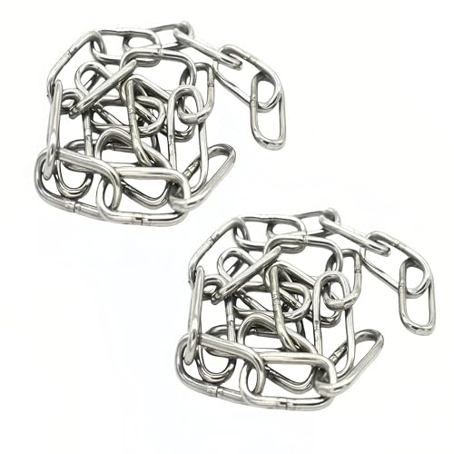 1/16 inch(1.5mm) Wire Diameter Stainless Steel Safety Chains 20 inch Long Link Rings Light Duty Coil Chain for Hanging Pulling Towing, 1/16"x 20" (2Pcs) - size: 1/16 inch x 20 inch