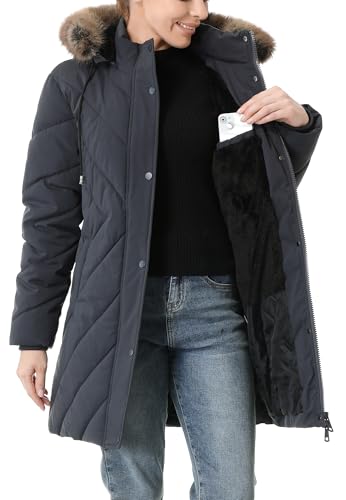 Women's Winter Coat Long Puffer Jacket - Waterproof Warm Thickened Snow Coat for Women - color: Darkgrey, size: 3X-Large
