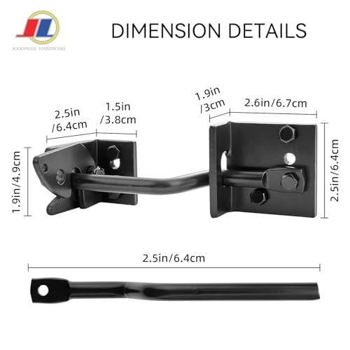 Gravity Gate Latch, Self-Locking, Heavy Duty, Black | Heavy duty black gravity gate latch with self-locking action; adjustable outdoor hardware for wood and metal gates. - size: Heavy Gravity