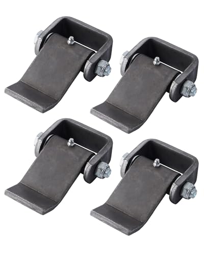 Weld on Trailer Hinges (Pack of 4), Steel Trailer Gate/Dump Door Hinges | Heavy-Duty Greaseable Strap Hinges, Strap Style Short Leaf